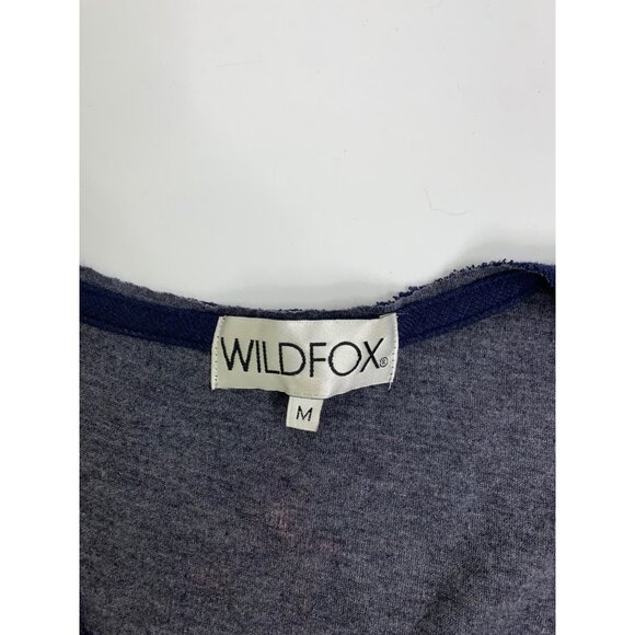 Wildfox Blue V Neck Pop of Floral Tunic Top Size Medium - Picture 12 of 13